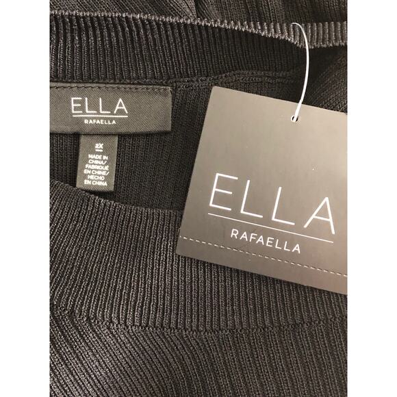 Ella Rafaella Women's Size 2X Ribbed Mock Turtleneck Sweater Black NEW - Picture 6 of 7